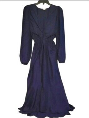 A New Day Long Sleeve Twist Cut Out Navy Blue Dress